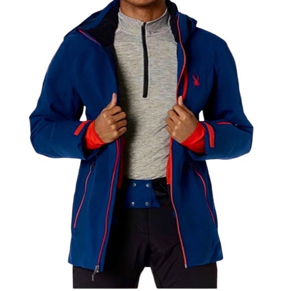 SPYDER Men’s Trigger GTX Jacket in Blue Red Option Size XL - Picture 1 of 9